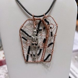 Handmade Coffin necklace